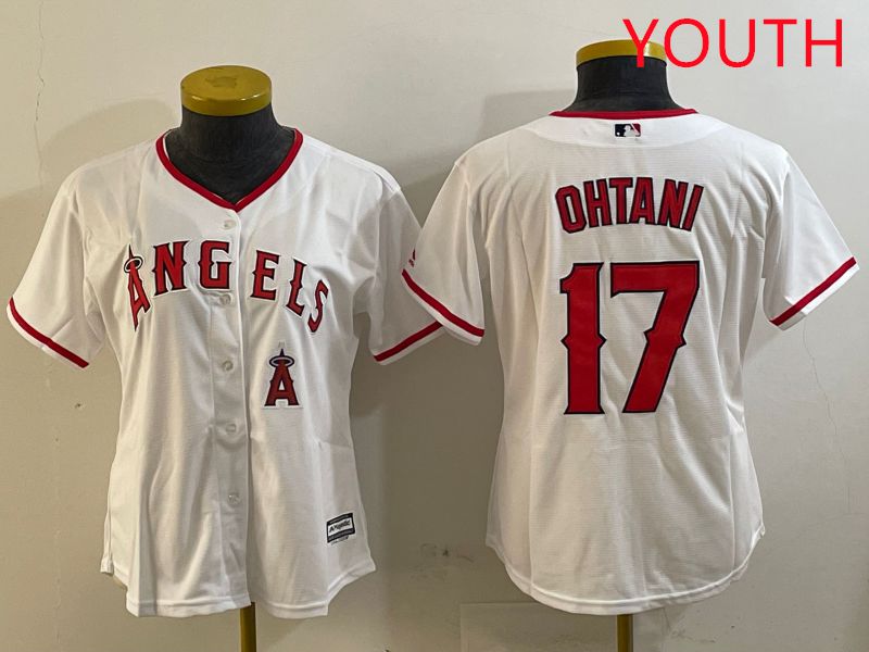 Youth Los Angeles Angels #17 Ohtani White Game 2025 Nike MLB Jersey style 3